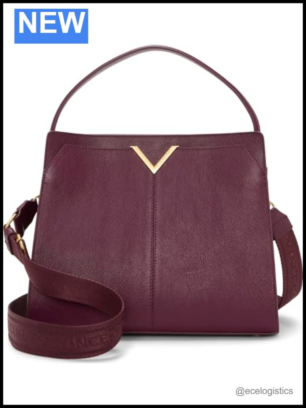 Vince Camuto Tasha Genuine Leather Magnet Closure Satchel Shoulder Bag